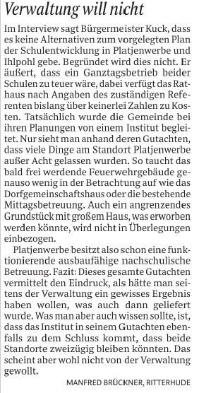 Osterholzer Kreisblatt Lesermeinung